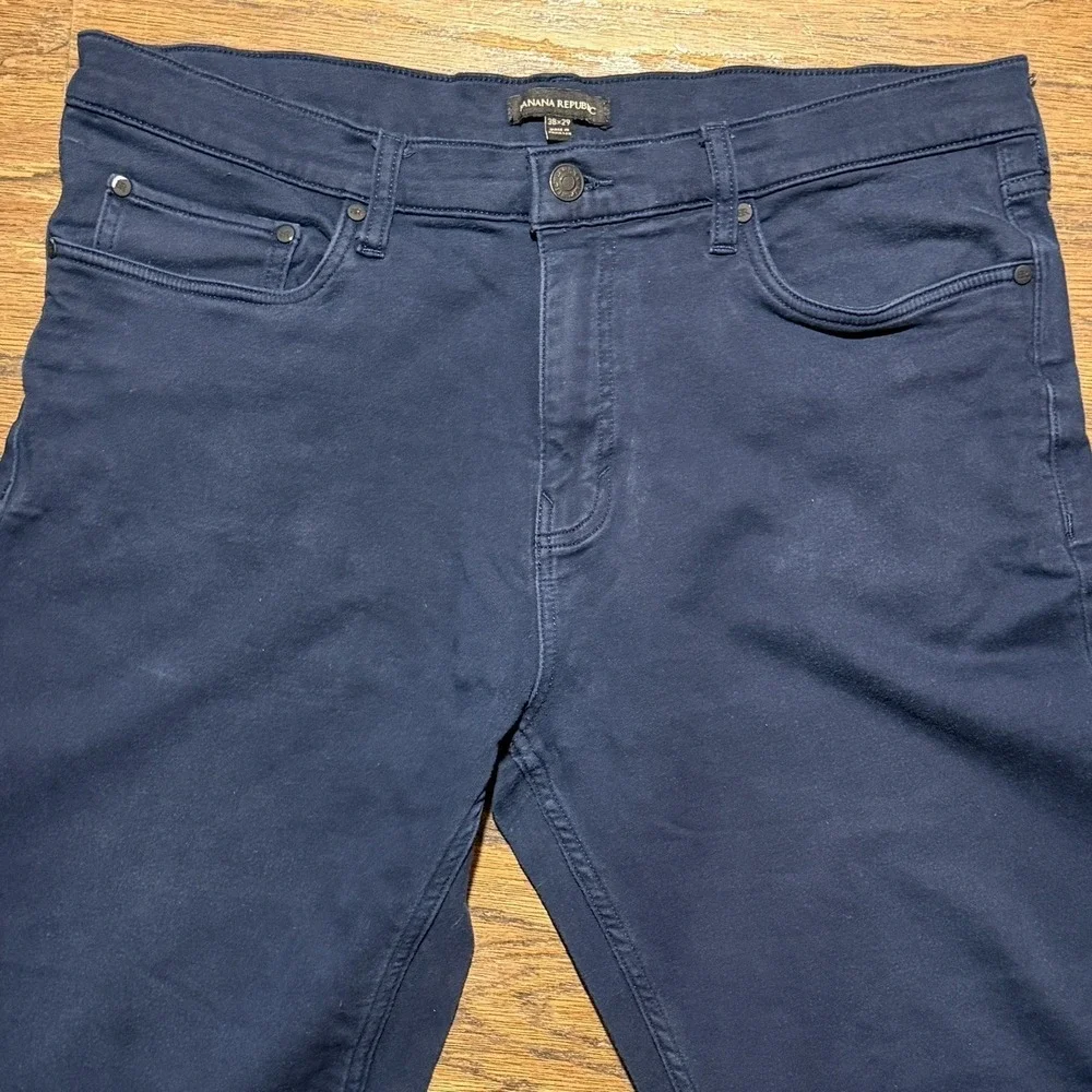 Banana Republic Traveler Pants Mens 38x29 Navy Blue Slim Straight Excellent
